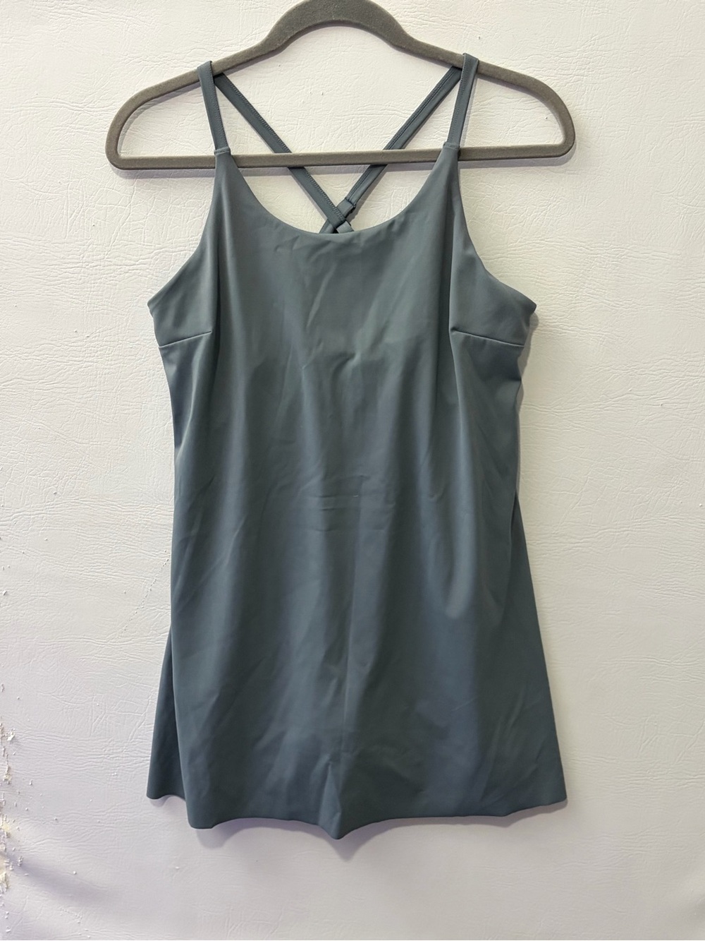Gilly Hicks Slate Gray Crisscross Strap Athletic Dress with Shorts Large